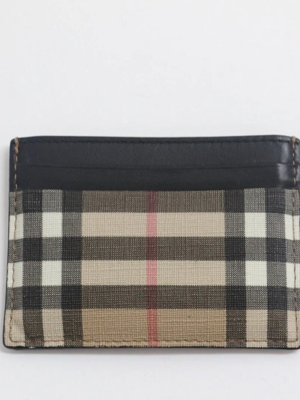 Burberry Archive Beige Check and Leather Card Case
